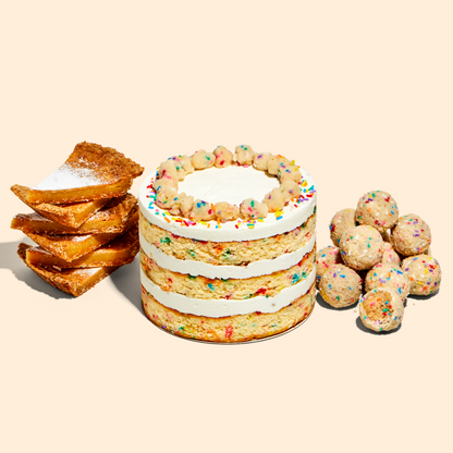 6" Birthday Cake, Milk Bar Pie and Birthday Truffle Dozen Box.